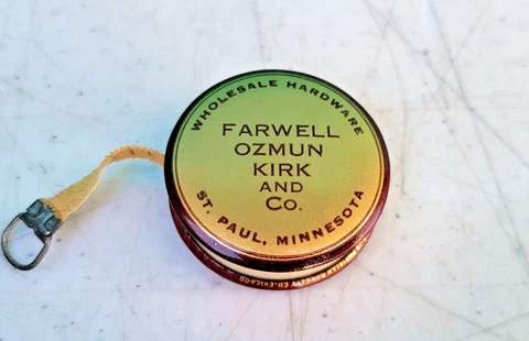 Celluloid Sewing Tape Measure FARWELL OZMUN KIRK & Co Hardware St Paul Minn Cover