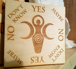 SMALL Wiccan Goddess Pendulum Board HANDMADE for Wicca, Witch, & Pagan [6" x 6"] - Picture 1 of 4