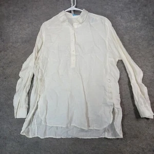 J McLaughlin Shir Womens Large Beige Linen Button Shirt Long Sleeve - Picture 1 of 11