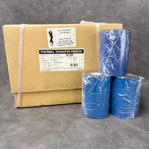Case of 24 ROLLS Zebra TR4085plus resin thermal transfer ribbons 110mmx450m - Afbeelding 1 van 7