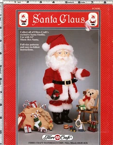 "Santa Claus" ©1992 Fibre Craft Exclusive Santa Outfits Pattern Leaflet FCM302 - Picture 1 of 3