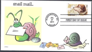SNAIL MAIL  #2    OWNEY THE POSTAL DOG   FDC- DWc   CACHET - Picture 1 of 1