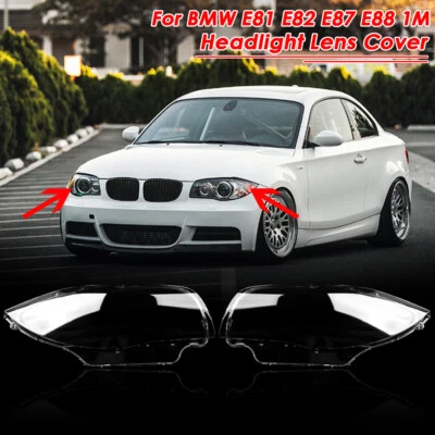 Pair of Headlight Lens Cover Transparents For BMW 1 Series E81 E87 E82 2003-2011 - Image 1 of 4