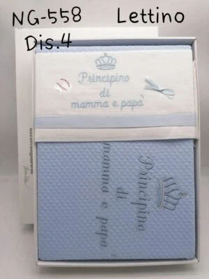 Set Lenzuola + Copertina Per Culla e Lettino 100% Cotone Nazareno Gabrielli - Immagine 1 di 4