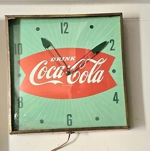 OROLOGIO COCA COLA ORIGINALE USA 1957 FUNZIONANTE MIS. cm 40 X 40 X 6 - Picture 1 of 3