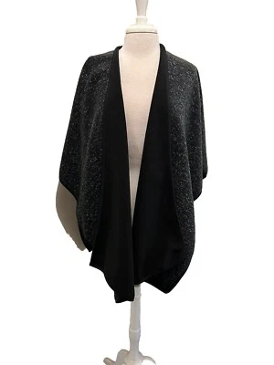 Ike Behar black and gray open front cape /shawl one size - Image 1 of 4