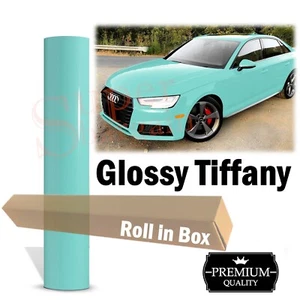 1.52M x 1 Meter Super Glossy Tiffany Blue Car Vinyl Wrap Vinyl Stickers Decals - Picture 1 of 5