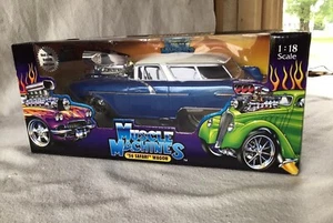 Muscle Machine ‘56 Safari Wagon Blue Pontiac 1:18 DieCast Funline, NRFB,MIB,_T4 - Picture 1 of 12