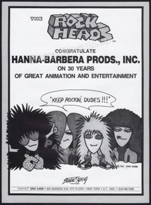 Eric Carr - The ROCK HEADS - Orig. 1987 Trade AD / ADVERT _ Hanna-Barbera _ KISS - Picture 1 of 1