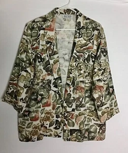 ALICE STUART LADIES MEDIUM FLORAL JACKET BLOUSE - Picture 1 of 3