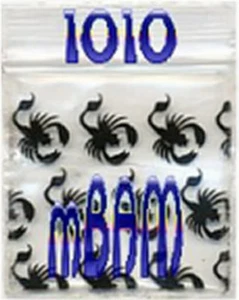 100 PACK 1010 BLACK SCORPIONS Apple Zip Baggies 1.0x1.0" MINI POLYBAGGIES1111111 - Picture 1 of 12