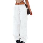Woman Fashion Overalls Drawstring Cargo Pants Vintage High Waist Female Trousers
