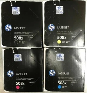 Set 4 original versiegelte HP 508X Blk Mag Cyn Yel Toner CF360X CF361X CF362X CF363X - Bild 1 von 1