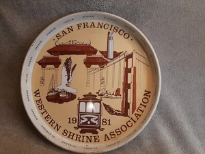 Western Shrine Association Convention 1981 metal Tray San Francisco CA, Vintage - Picture 1 of 7
