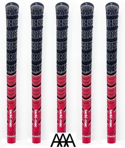 Impugnature da golf TACKI-MAC DOPPIO STAMPATO 1/2 cavo nero e rosso rotondo QTY 10 NUOVE - Foto 1 di 3