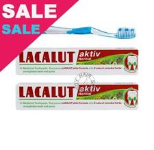 Lacalut Aktiv Herbal Medical Toothpaste Natural Herbs + Toothbrush Pack of 2