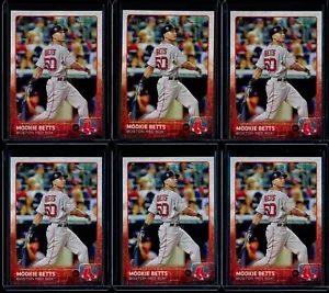 2015 Topps Series 2 Card #389 Mookie Betts 6 Card Lot Future Stars - Picture 1 of 2
