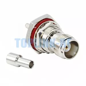 10x TNC Female Nut Bulkhead O-ring Crimp Connector For RG174 RG316 RG178 Cable - Picture 1 of 6