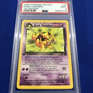 Pokemon Team Rocket 2000 1a edizione Dark Kadabra PSA 9 come nuovo 39/82 - Foto 1 di 3