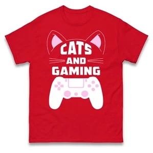 Camiseta divertida para gatos y juegos, camiseta para jugadores - Imagen 1 de 8