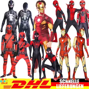 Spiderman Kostüm Kinder Marvel Spider~man Overall Cosplay Jumpsuit Spielanzug DE - Bild 1 von 37