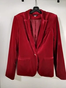Red velour Tommy Hillfiger jacket size 12 - Bild 1 von 6
