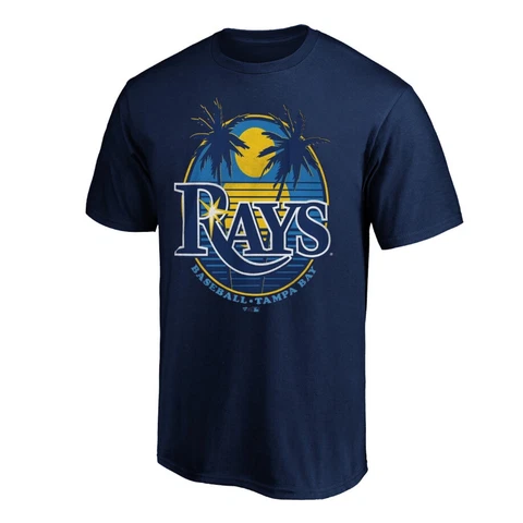 Tampa Bay Rays 2023 Logo Baseball Summer T-Shirt Gift For Fans Navy Cotton Tee Cover