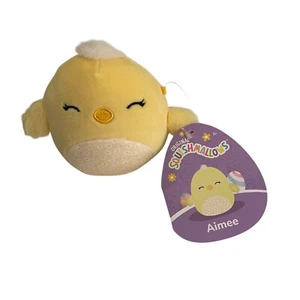 Peluche Squishmallow Aimee il pulcino peluche 4" giallo pasquale nuovo con etichetta - Foto 1 di 7