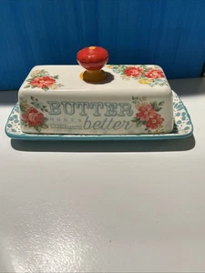 Butter Dish Vintage Floral Pattern The Pioneer Woman Collection - Picture 1 of 5