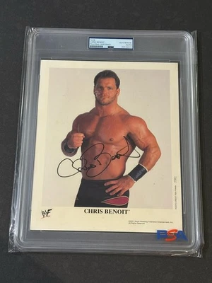 CHRIS BENOIT SIGNED AUTOGRAPHED 8X10 P-606 PROMO PHOTO PSA/DNA CERTIFIED - Image 1 of 3