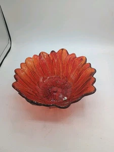 Ruby Red Embossed Art Glass Bowl 7" Vintage - Picture 1 of 7