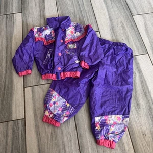Girls Toddler Vintage Jordache 80’s 90’s Windbreaker Tracksuit 2 Piece Size 2T - Picture 1 of 14