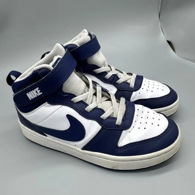 Nike (PS) Court Borough Mid 2 'White Signal Blue' CD7783-107 Sz: 2.5Y - Image 1 of 4