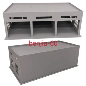 1:64 S Scale Miniatures 3-stall Large Garage Kits Locomotive For Trucks /cars - Picture 1 of 4