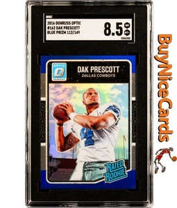 2016 Dak Prescott Panini Donruss Optic Blue Prizm SP RC Rookie /149 SGC 8.5 - Picture 1 of 4