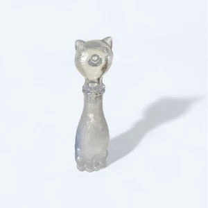 "Decantador y tapón de botella de vidrio transparente Empoli vintage para gatos 9"" Italia" - Imagen 1 de 15