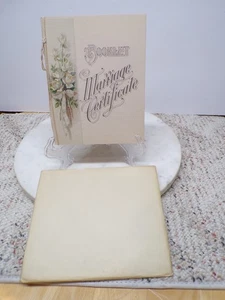 1900 Victorian Marriage Certificate Wedding COLORFUL Booklet & Writings UNUSED - Picture 1 of 16