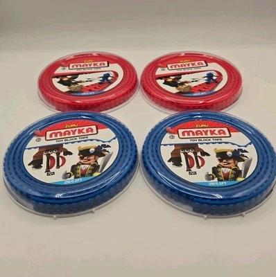 4 NEW Zuru Mayka Toy Block Tape(Works With Lego Toys Red And Blue Lot Of 4 - Image 1 of 4