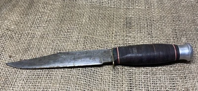 Vintage "Original Bowie Knife" Japan. Blade 6" Leather Handle (f35) - Image 1 of 4