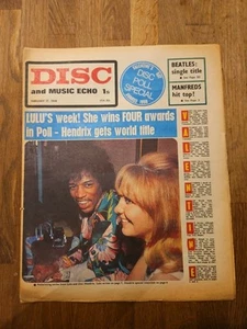 Disc and Music Echo February 17th 1968 Jimi Hendrix Cover - Imagen 1 de 6