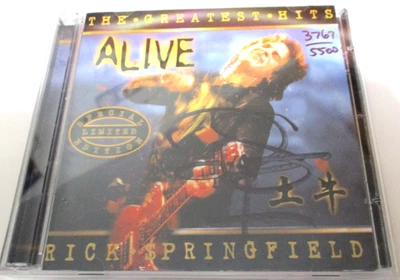 RICK SPRINGFIELD THE GREATEST HITS ALIVE AUTO SIGNED MUSIC CD 2 DISC 3767/5500 - Image 1 of 3