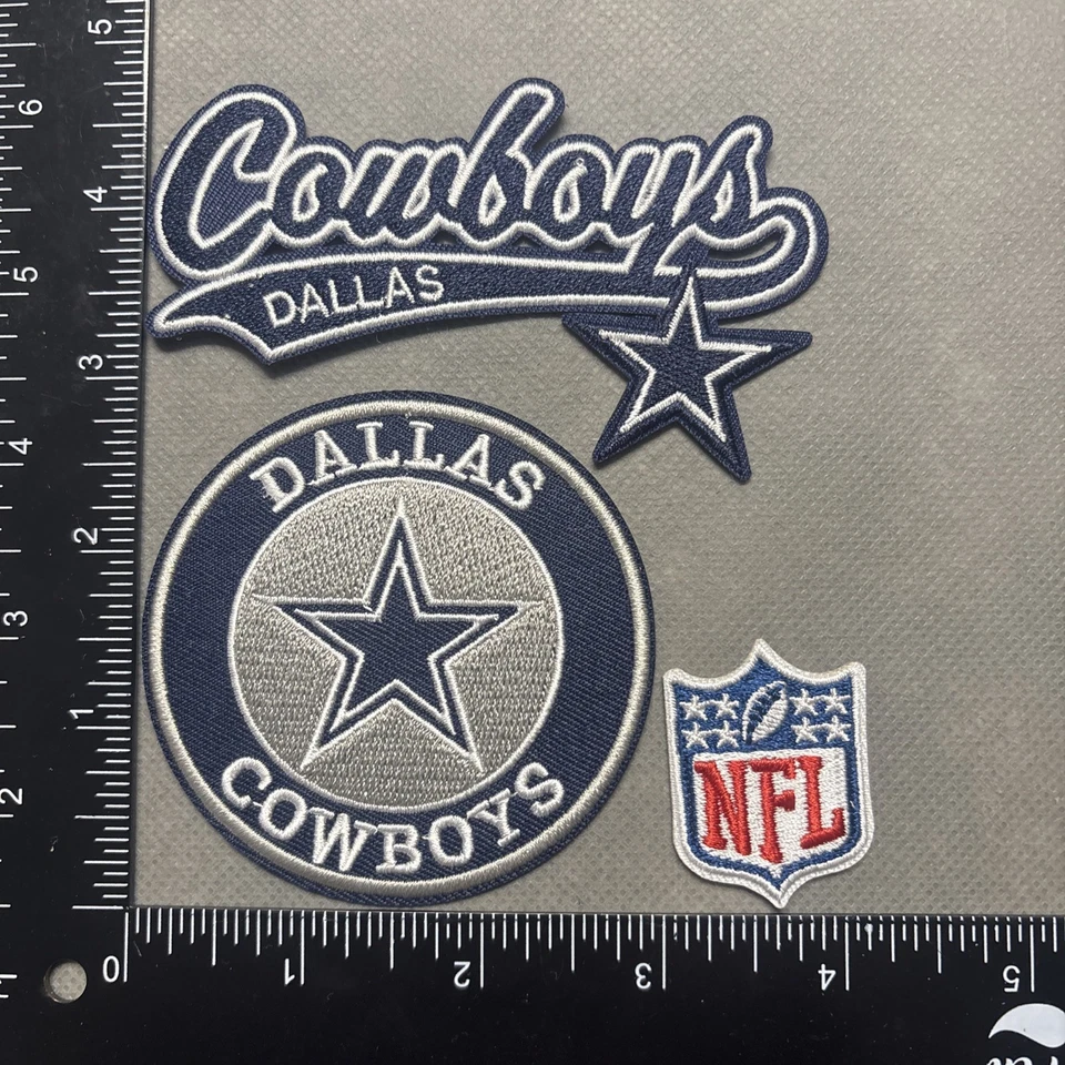 LOT OF 3 DALLAS COWBOYS IRON ON EMBROIDERED PATCH - Image 1 of 1