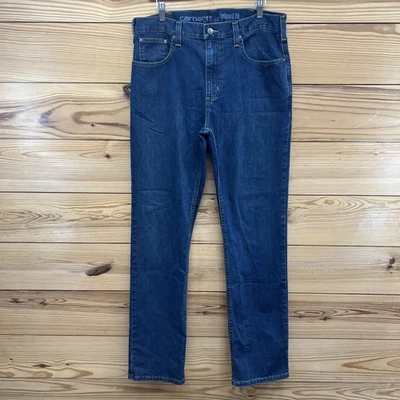 Pantalones de mezclilla Carhartt para hombre 34x34 calce relajado pierna recta resistentes flexibles B124 Foto 1 de 4