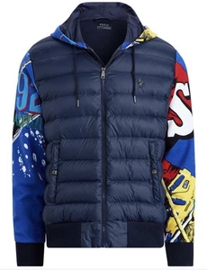 NWT Ralph Lauren Polo Ski 92 Sui Paneled Down Hoodie XL - Picture 1 of 7