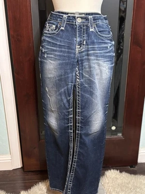 Pantalones de mezclilla de moda desgastados Big Star Liv Bootcut para mujer talla 30R X 31 Foto 1 de 4
