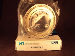NTN 63210ZZ 63210 ZZ V1Single Row Deep Groove Ball Bearing (skf 462210-zz) - Picture 1 of 5