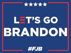Let's Go Brandon Yard Schild #FJB lustiger Gesang Rasen Schild 18x12 doppelseitig - Bild 1 von 1