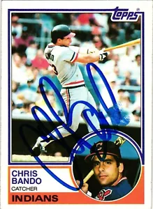 Chris Bando Signed 1983 Topps #227 MLB Baseball card AUTO Indians - Picture 1 of 2