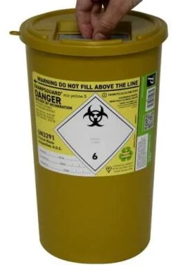 DANIEL'S Sharpsguard Bin eco 5L Container Pack of 2 Safe Disposal of Contaminated Sharps
