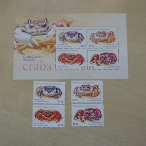 Christmas Island Australia Crabs 2020 MINI Sheet + 4 Loose MNH - Picture 1 of 2